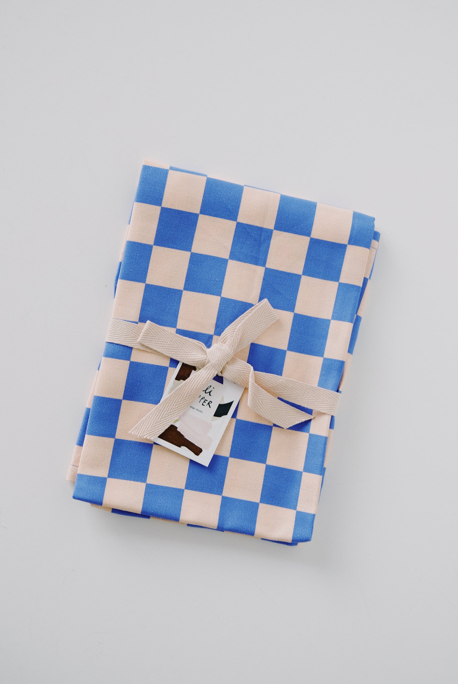 kitchen towel - blue rose check - collab zürich