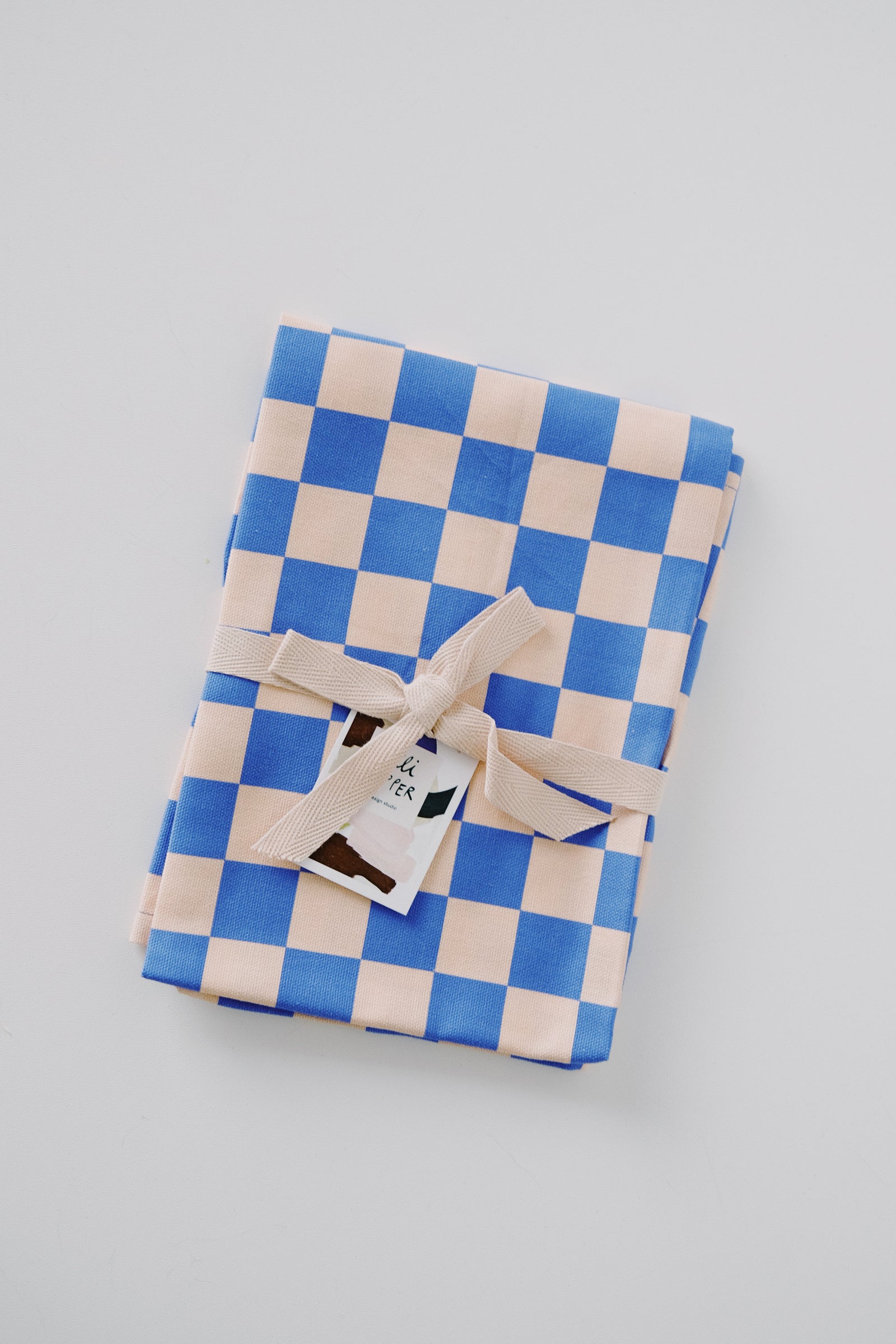 kitchen towel - blue rose check - collab zürich