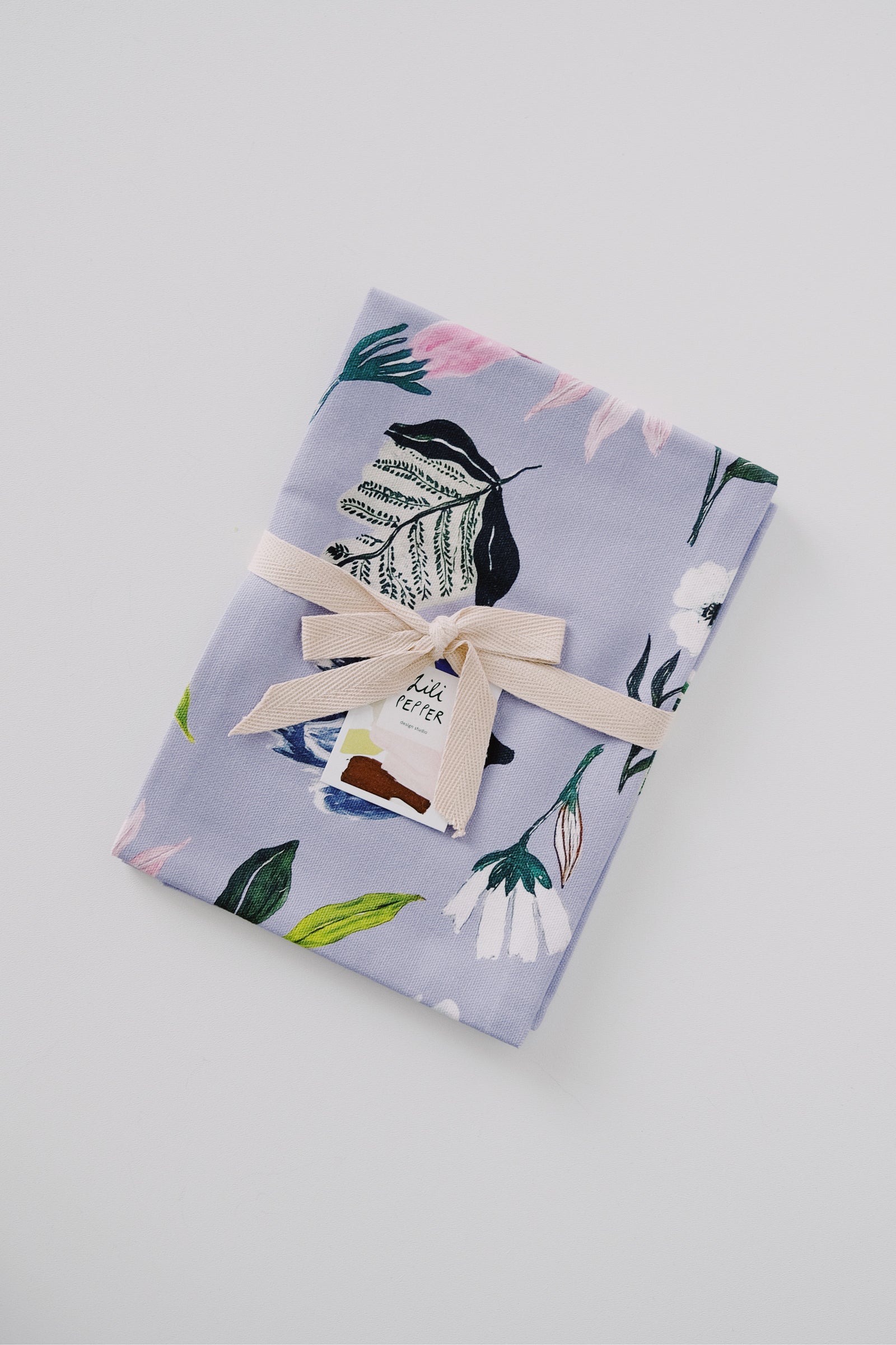 kitchen towel - purple flowers - collab zürich