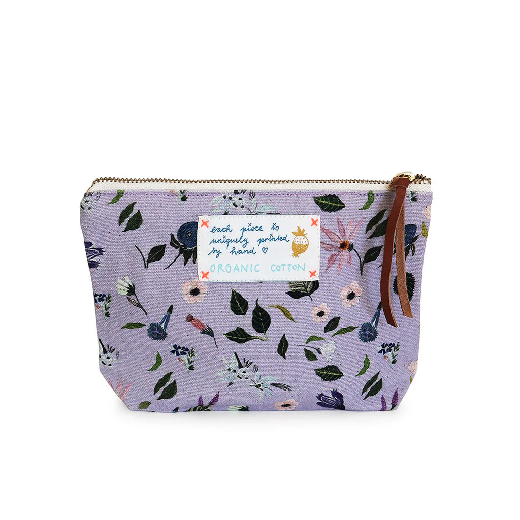 small pouch - purple flowers - collab zürich