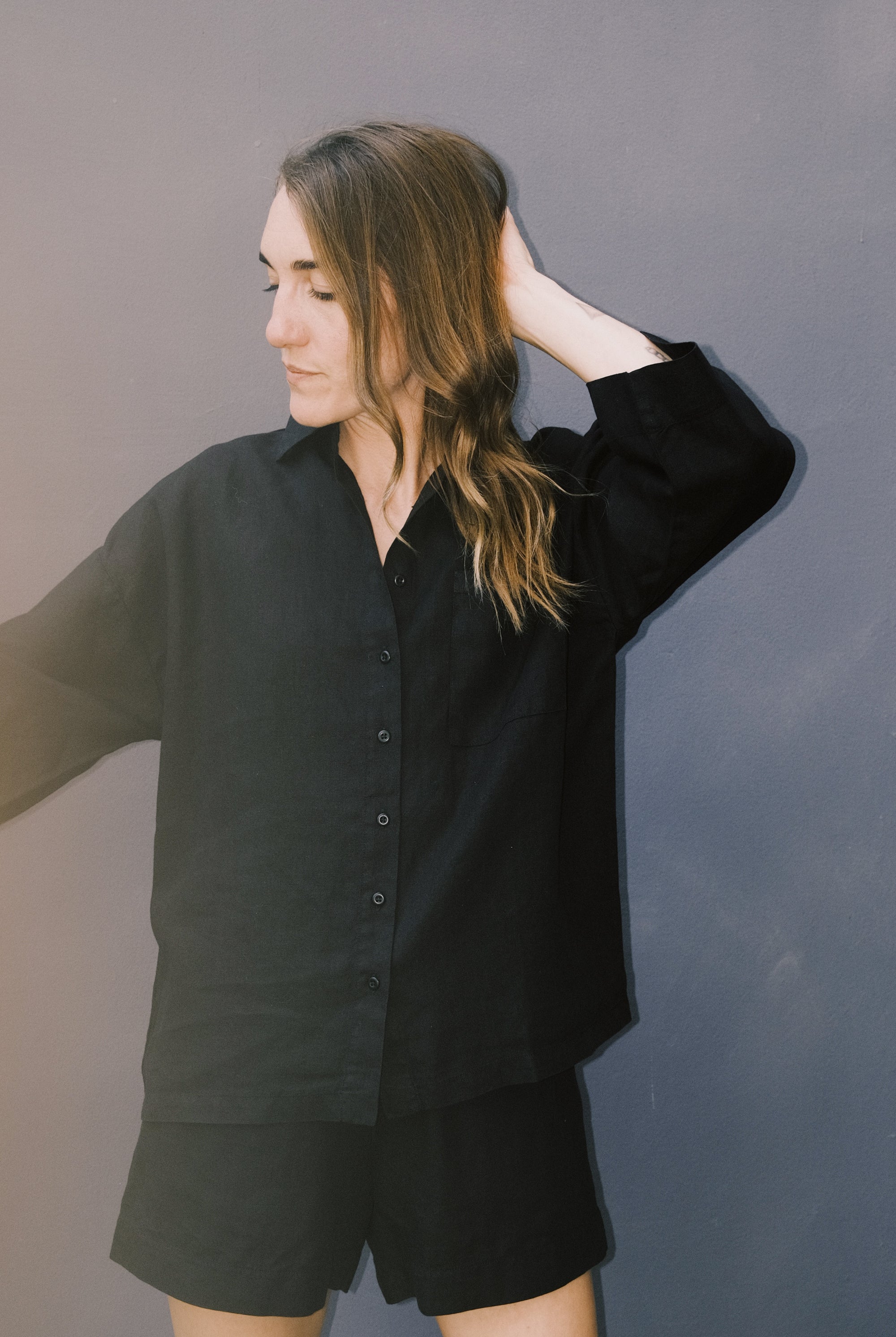 linen shirt - mons - black - collab zürich