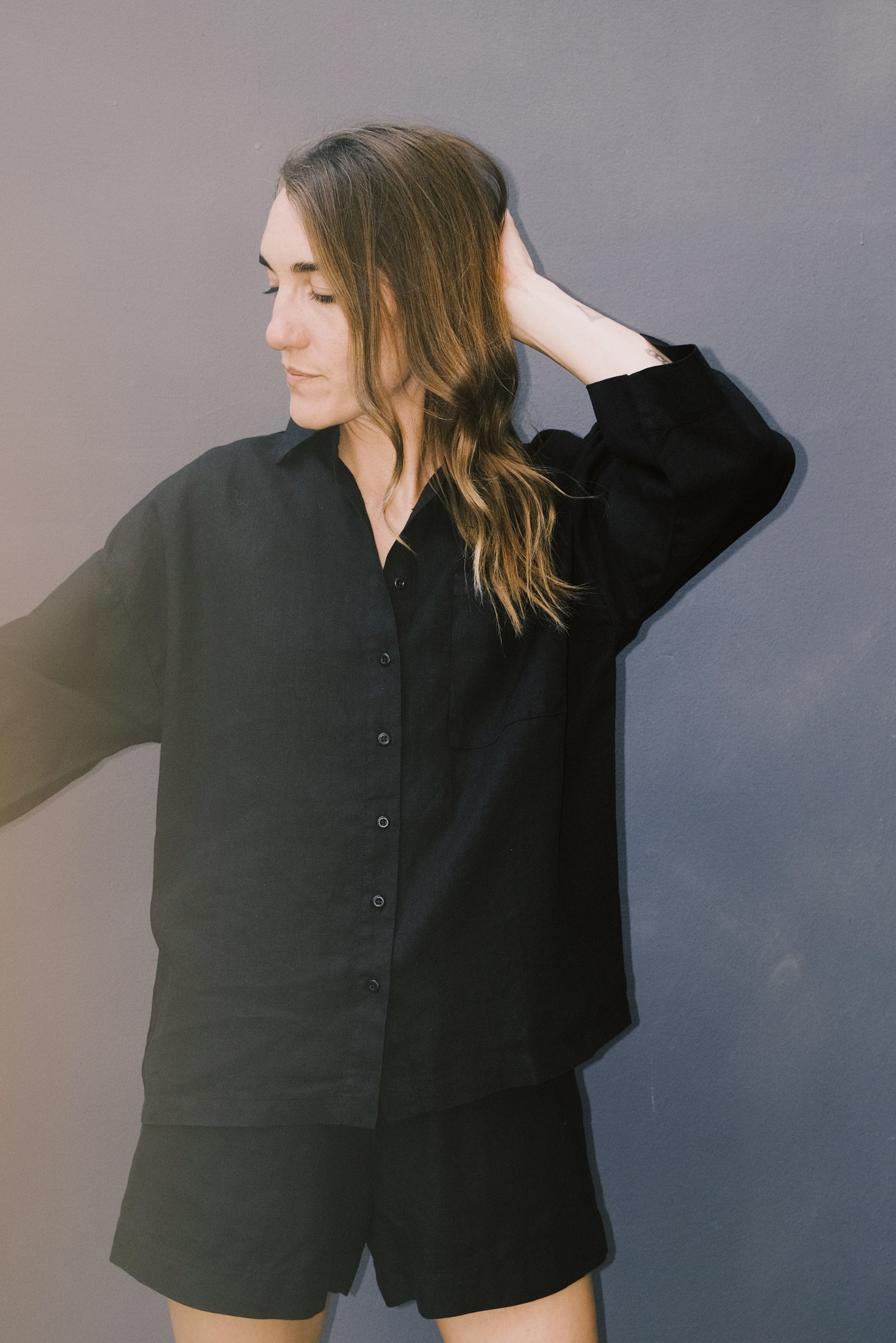 linen shirt - mons - black - collab zürich