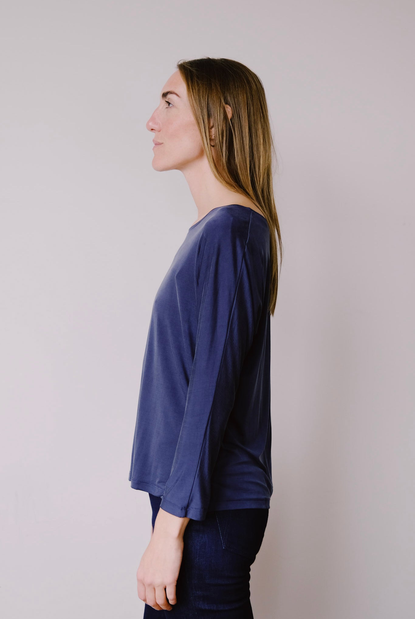 cupro plain top - midnight blue - collab zürich