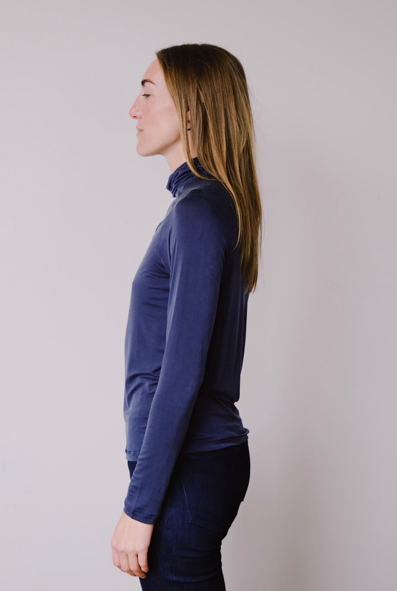 cupro tube neck - midnight blue - collab zürich