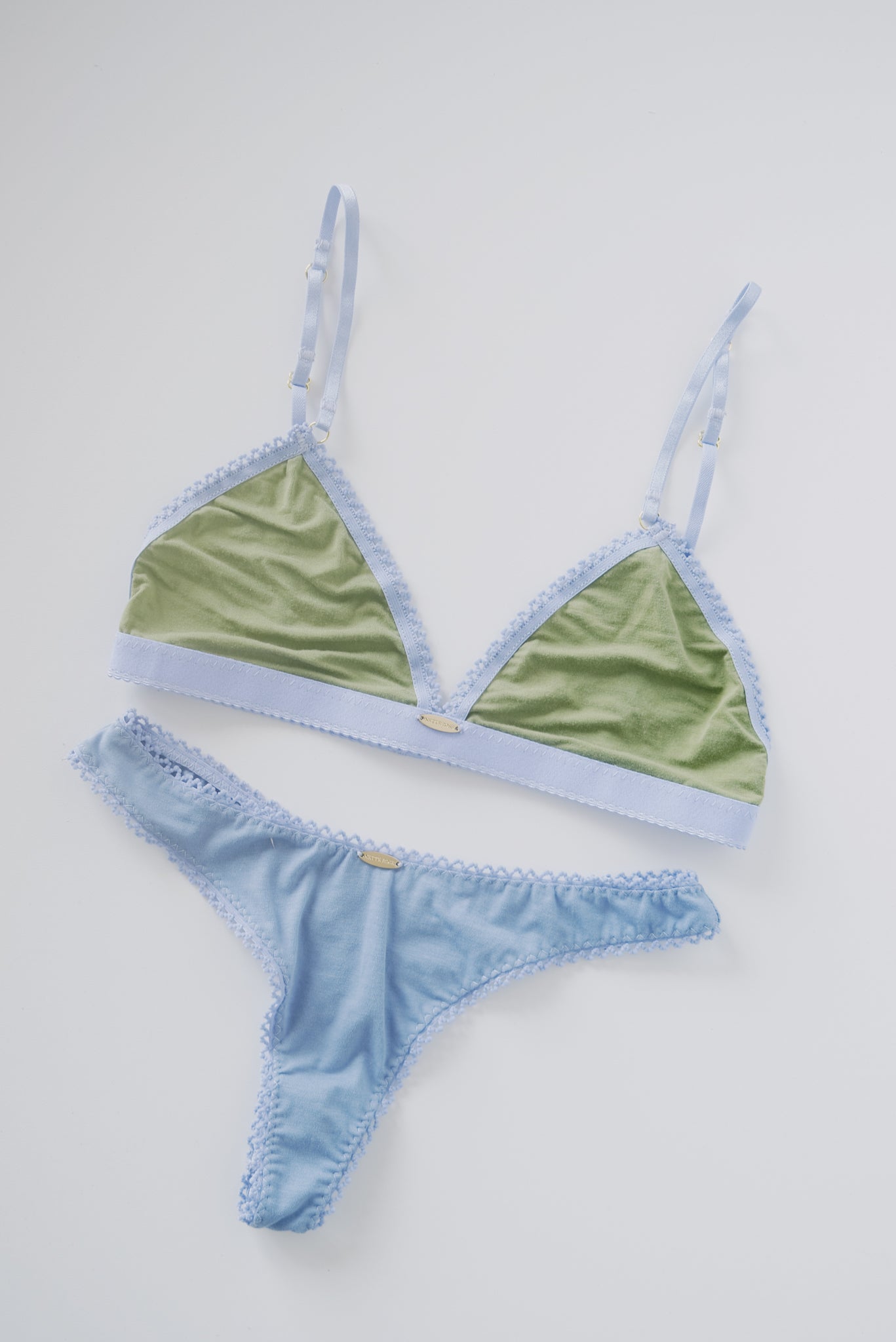 bamboo bralette - triangle - green - collab zürich