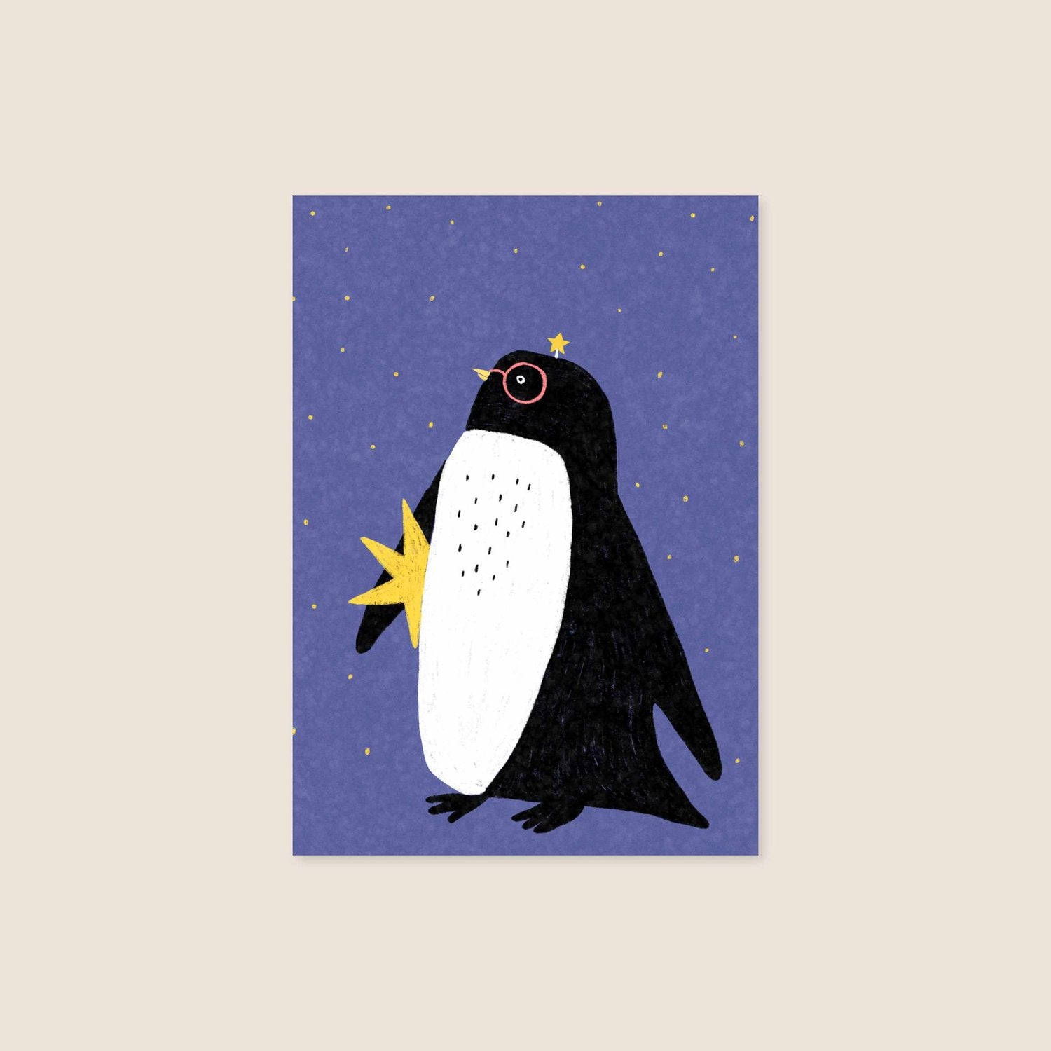 christmas postcard - star penguin - collab zürich
