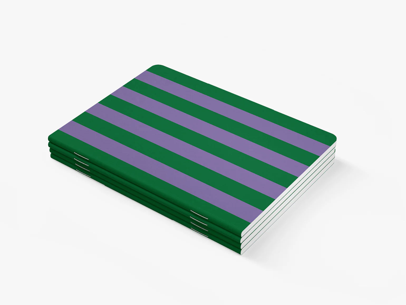 notebook - purple green stripes - collab zürich