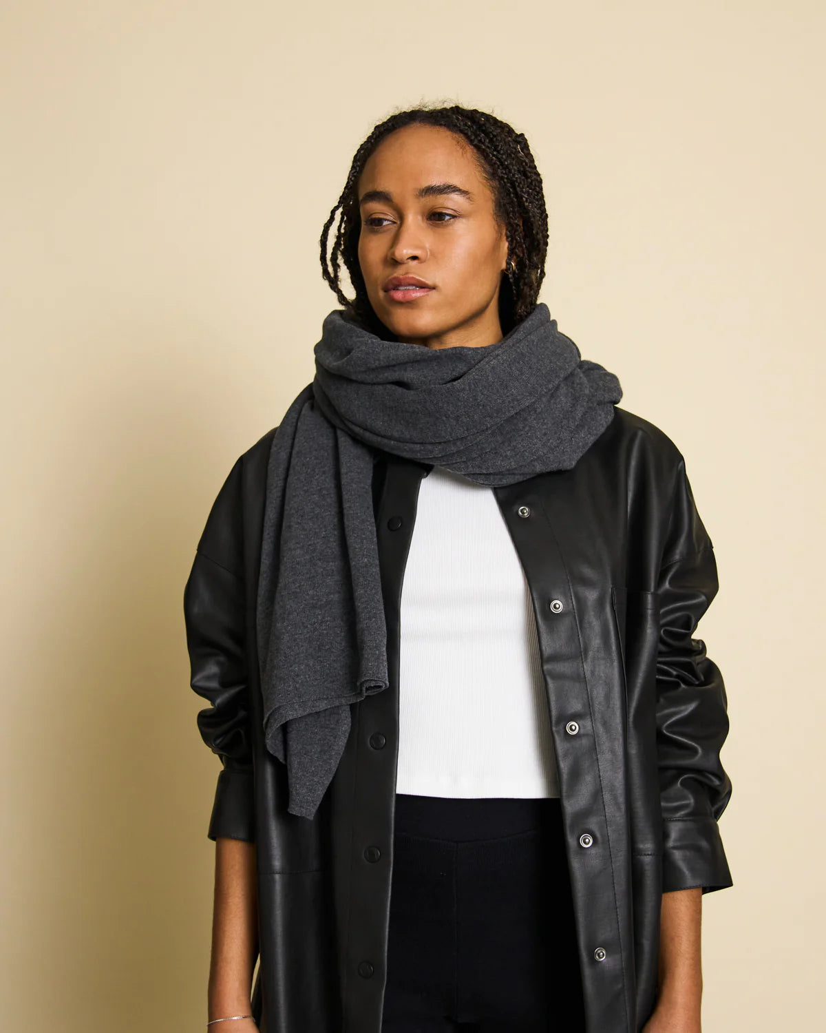 Cotton Scarf - Ross - Dark Grey - collab zürich
