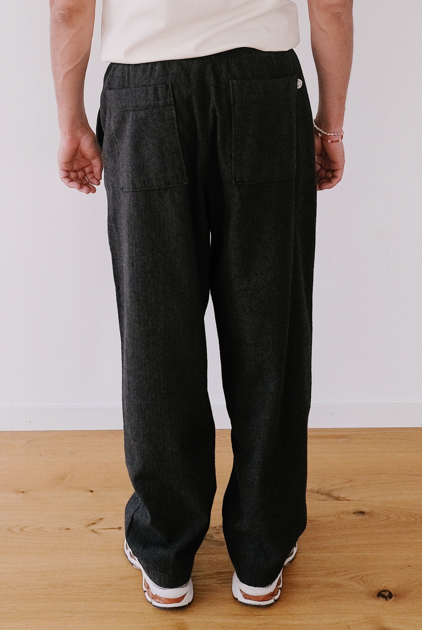 Unisex Dapper Pants - Wide - Herringbone Grey - collab zürich
