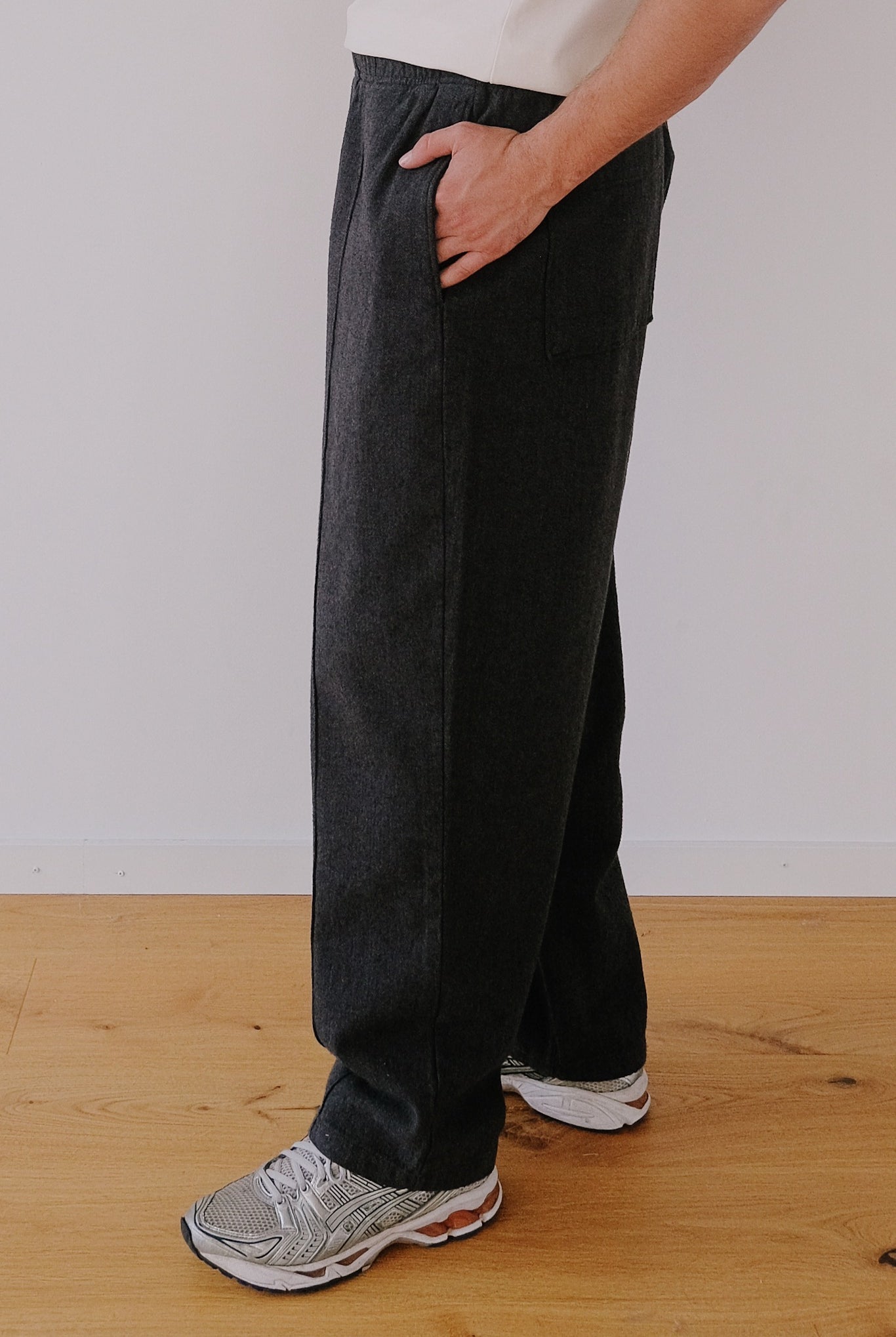 Unisex Dapper Pants - Wide - Herringbone Grey - collab zürich