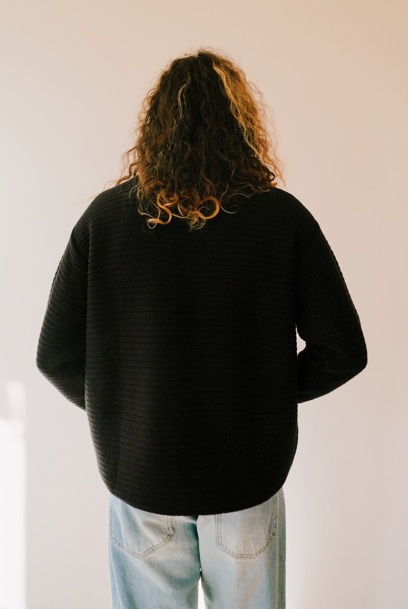 Unisex loose Knit Sweatshirt - True Black - collab zürich