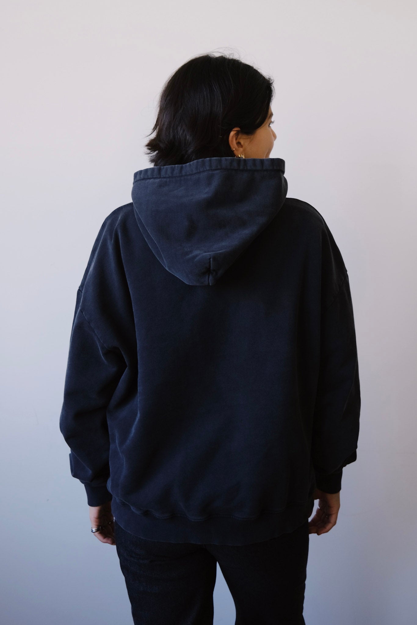 unisex hoodie - bubby logo - faded black - collab zürich