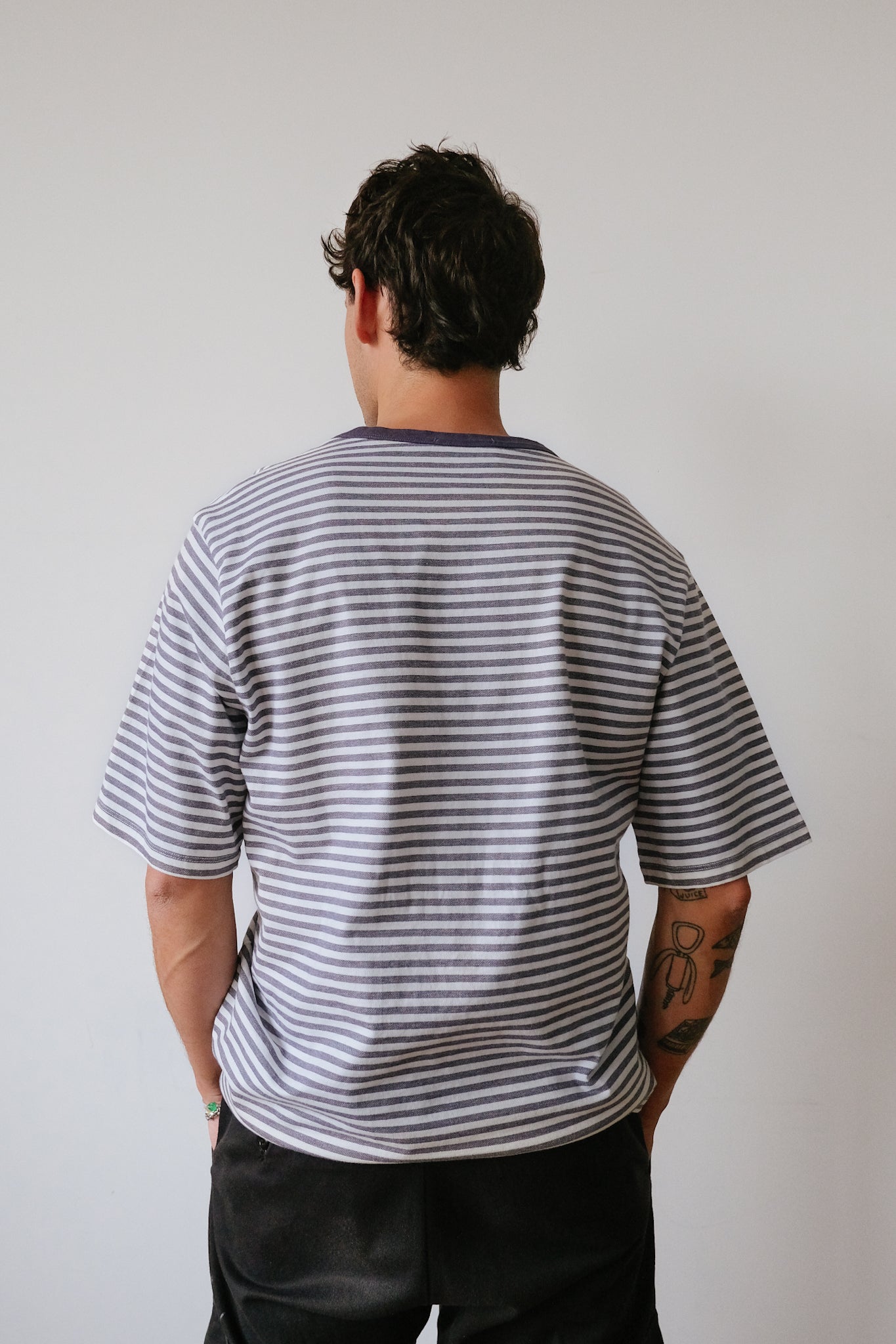 Unisex T-Shirt - Striped - Navy / White - collab zürich