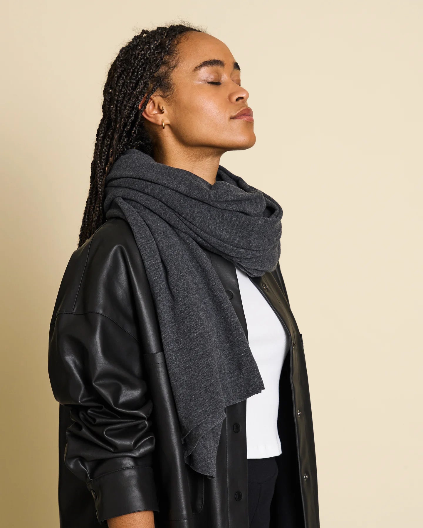 Cotton Scarf - Ross - Dark Grey - collab zürich