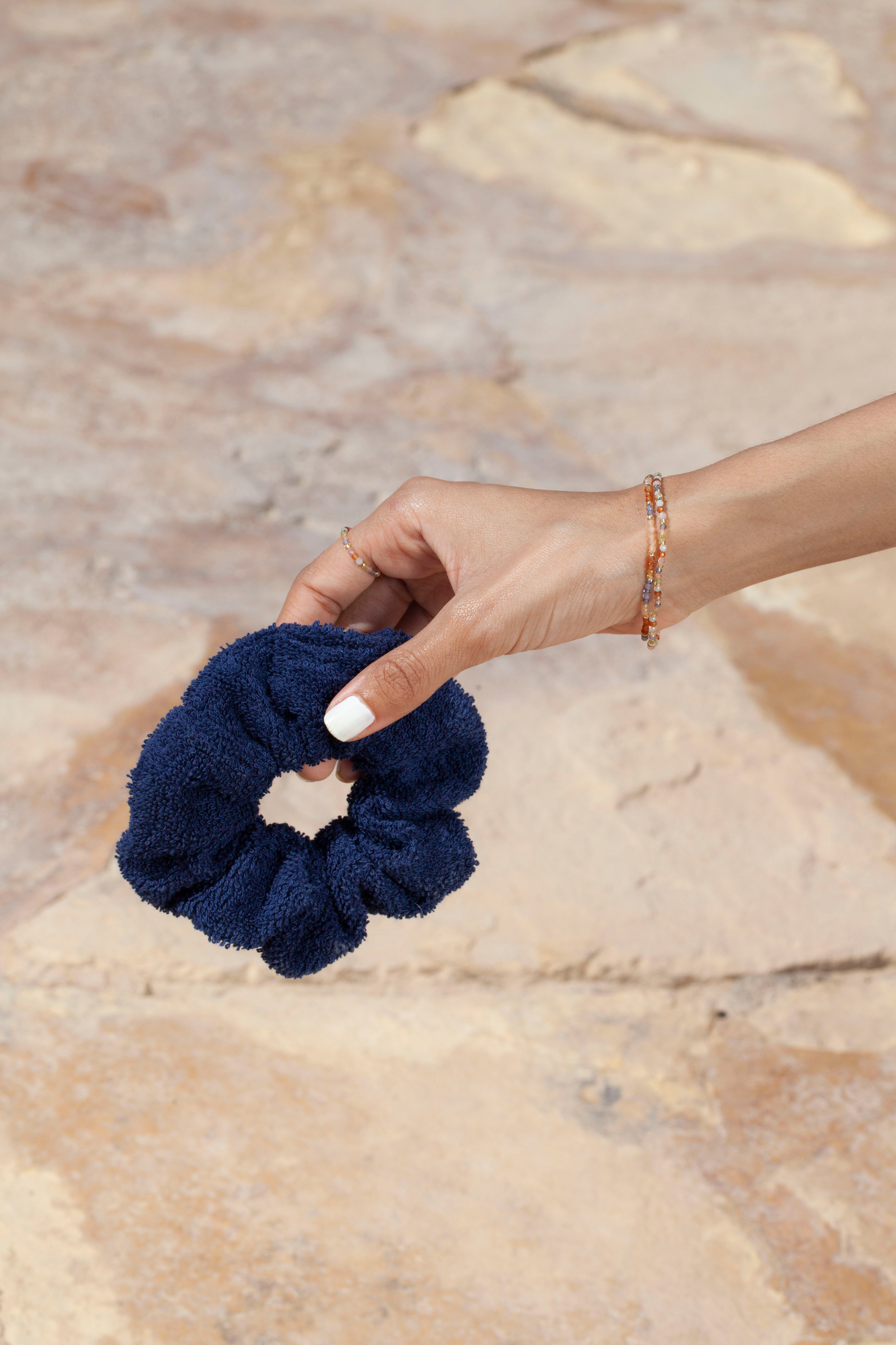 Scrunchie - MEDINA terry - marine blue - collab zürich