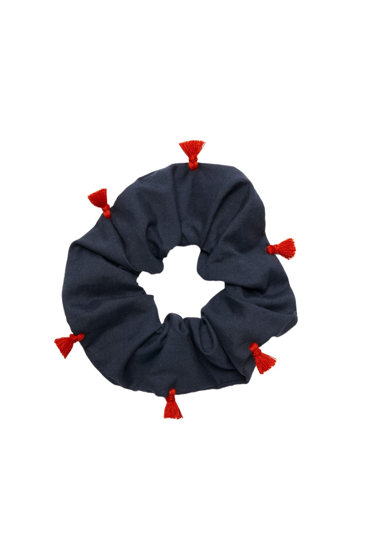 Scrunchie - MEDINA cotton - marine tassel - collab zürich