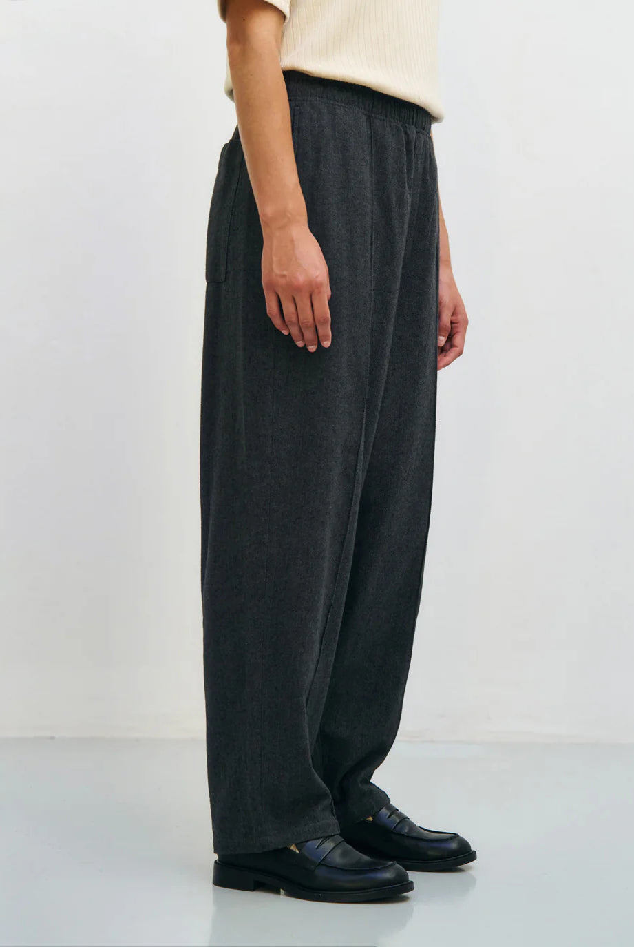 Unisex Dapper Pants - Wide - Herringbone Grey - collab zürich