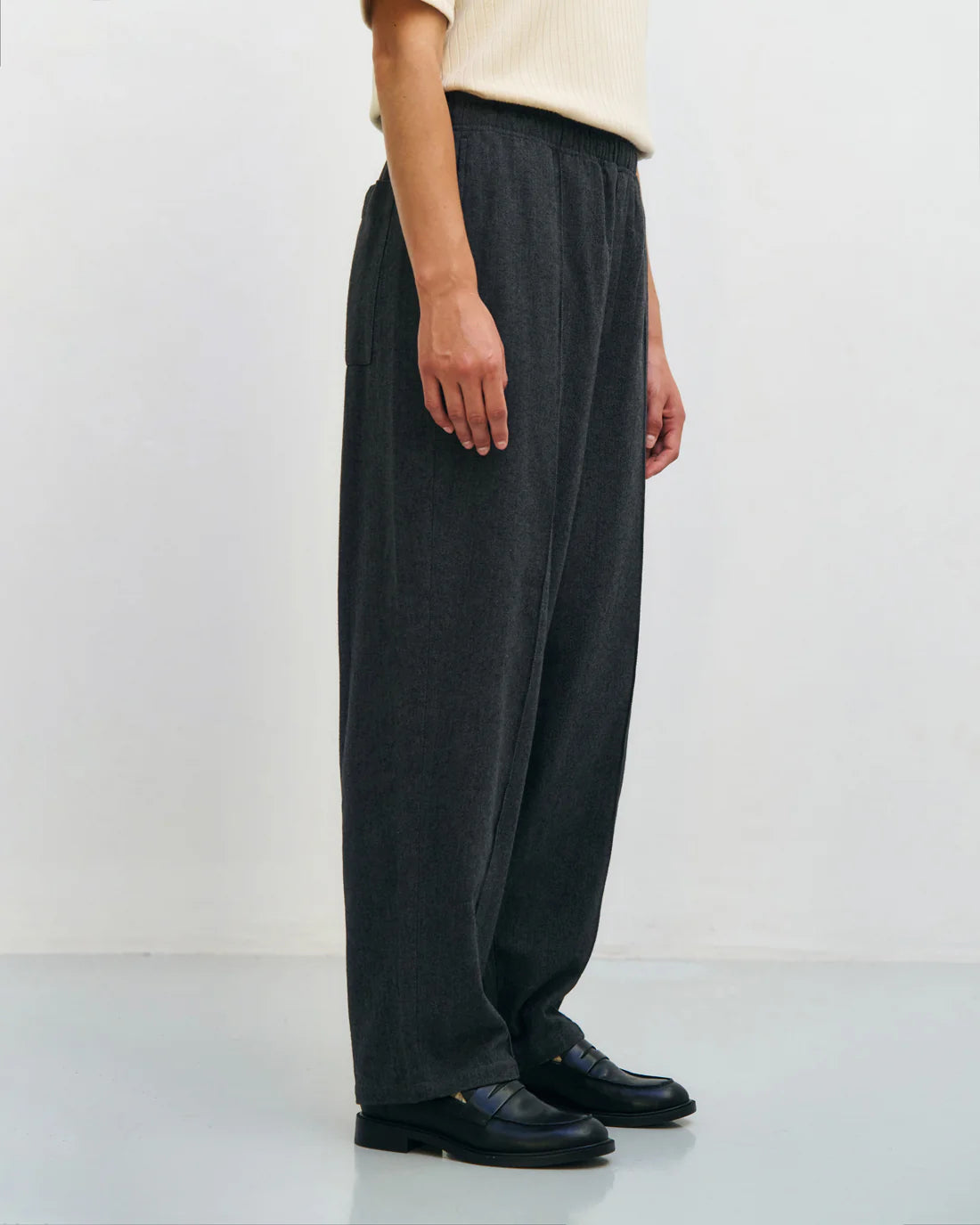 Unisex Dapper Pants - Wide - Herringbone Grey - collab zürich