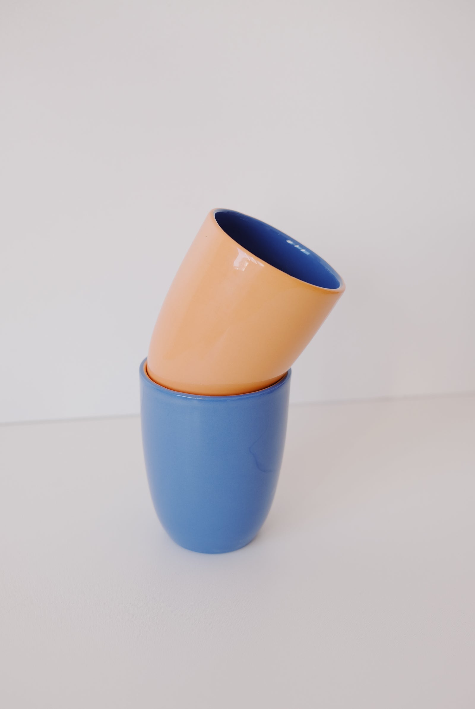 coffee cup - two tone - blue & orange - collab zürich