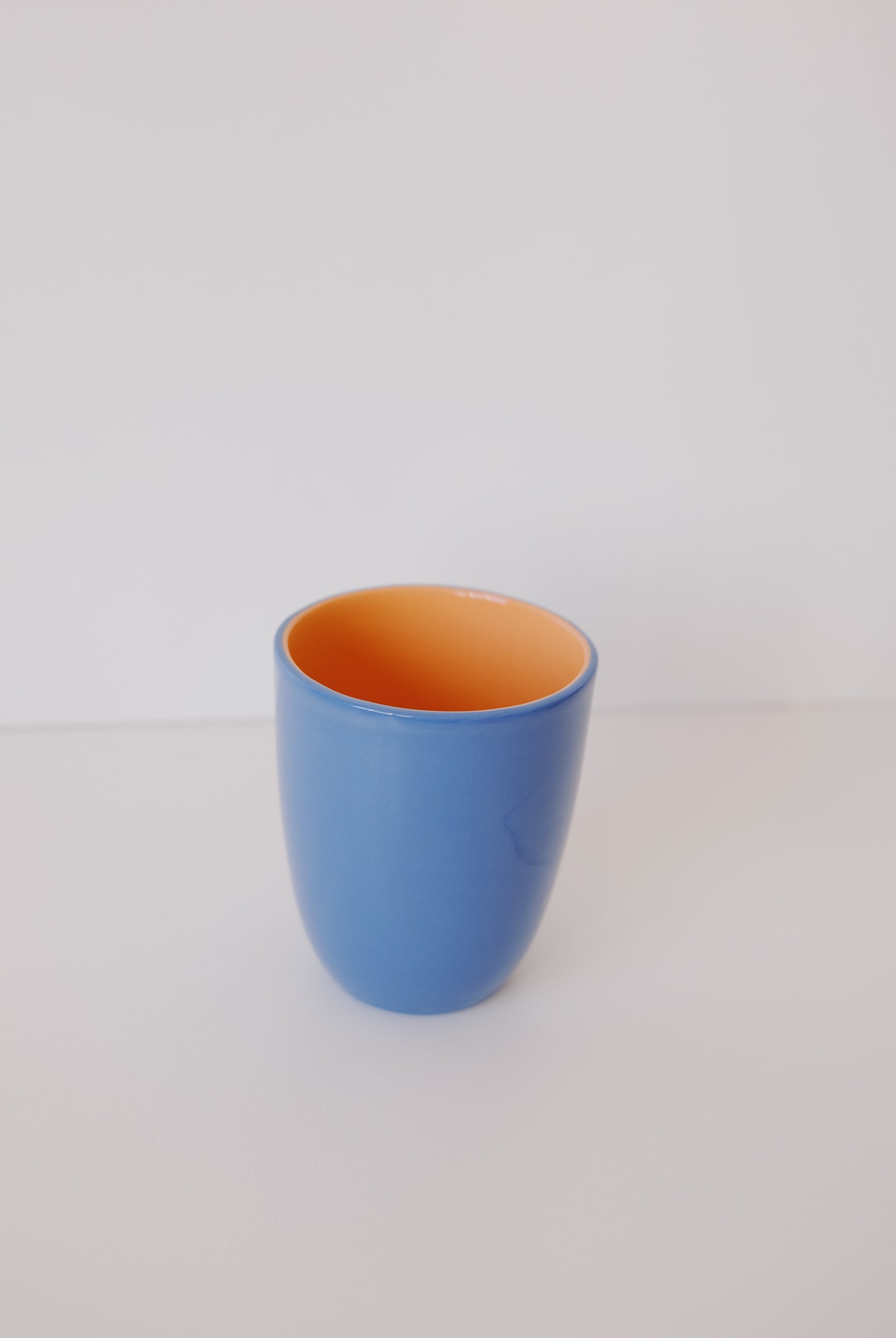 coffee cup - two tone - blue & orange - collab zürich