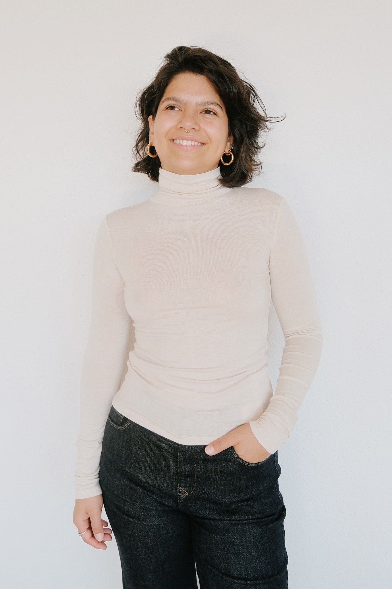 Viscose Turtle Neck - Noe - Ivory - collab zürich