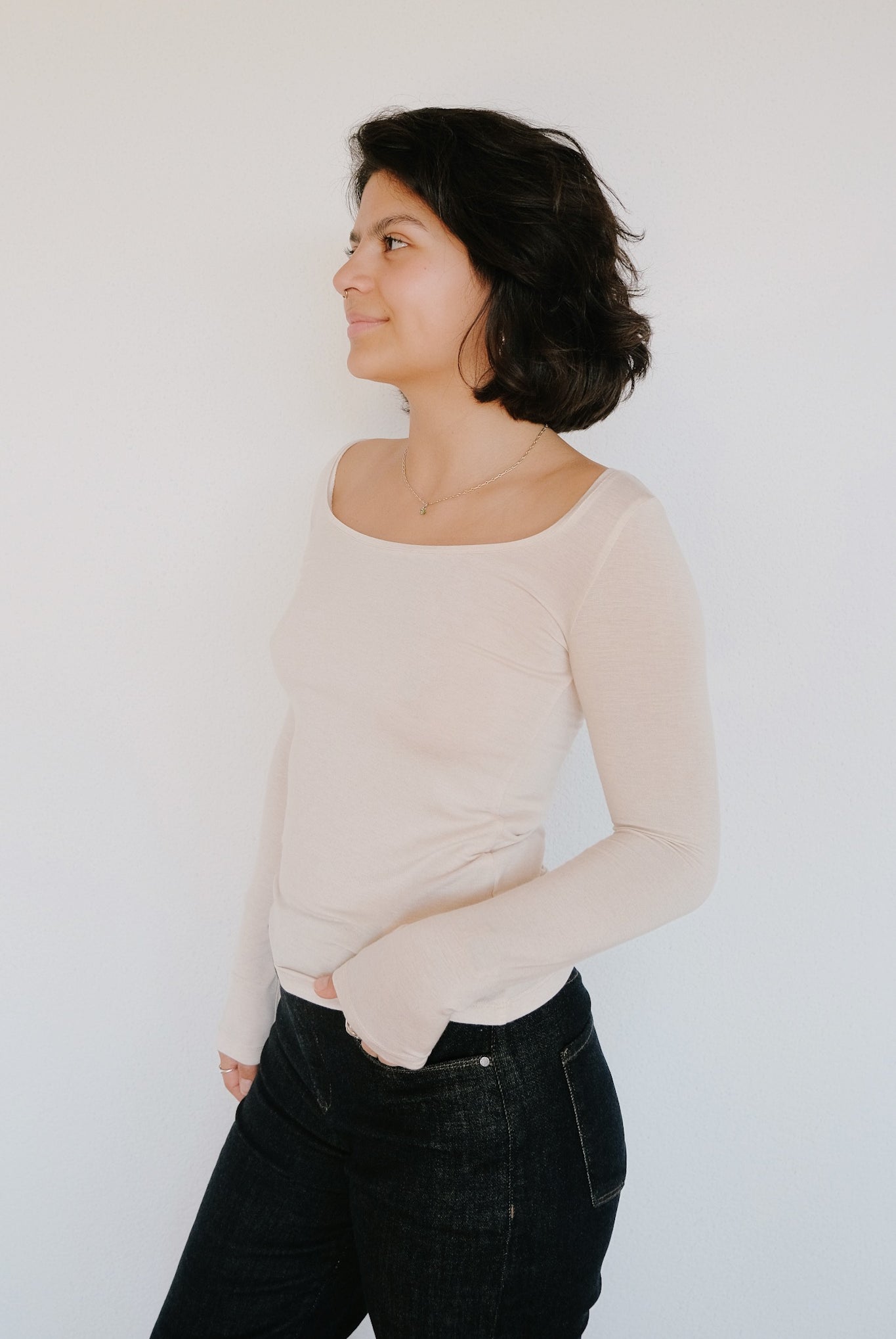 Viscose Longsleeve - Casilda - Ivory - collab zürich