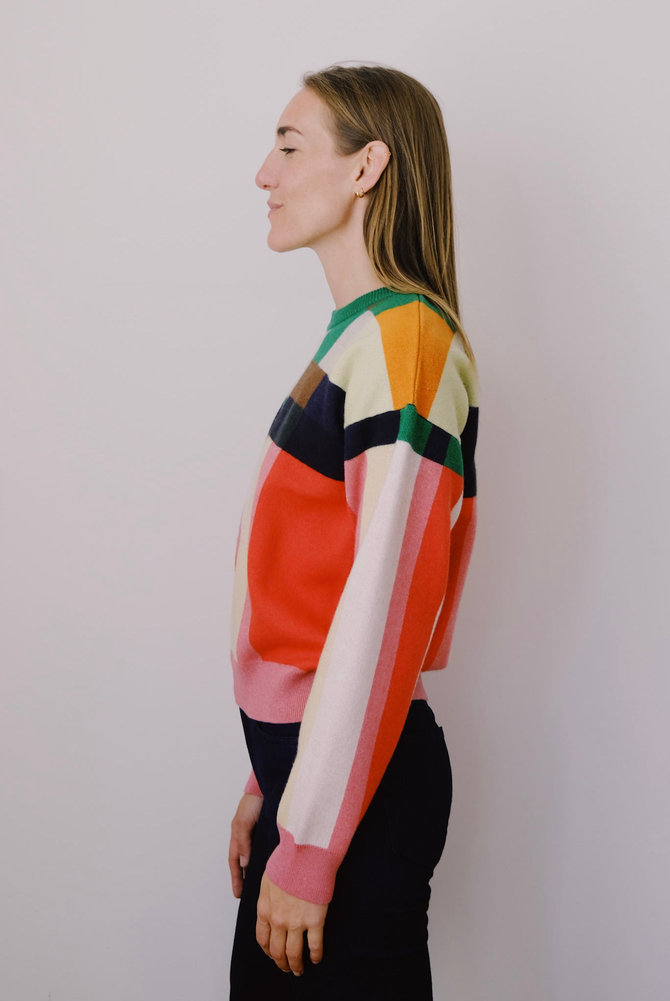 knitted sweater - phylis grid - collab zürich