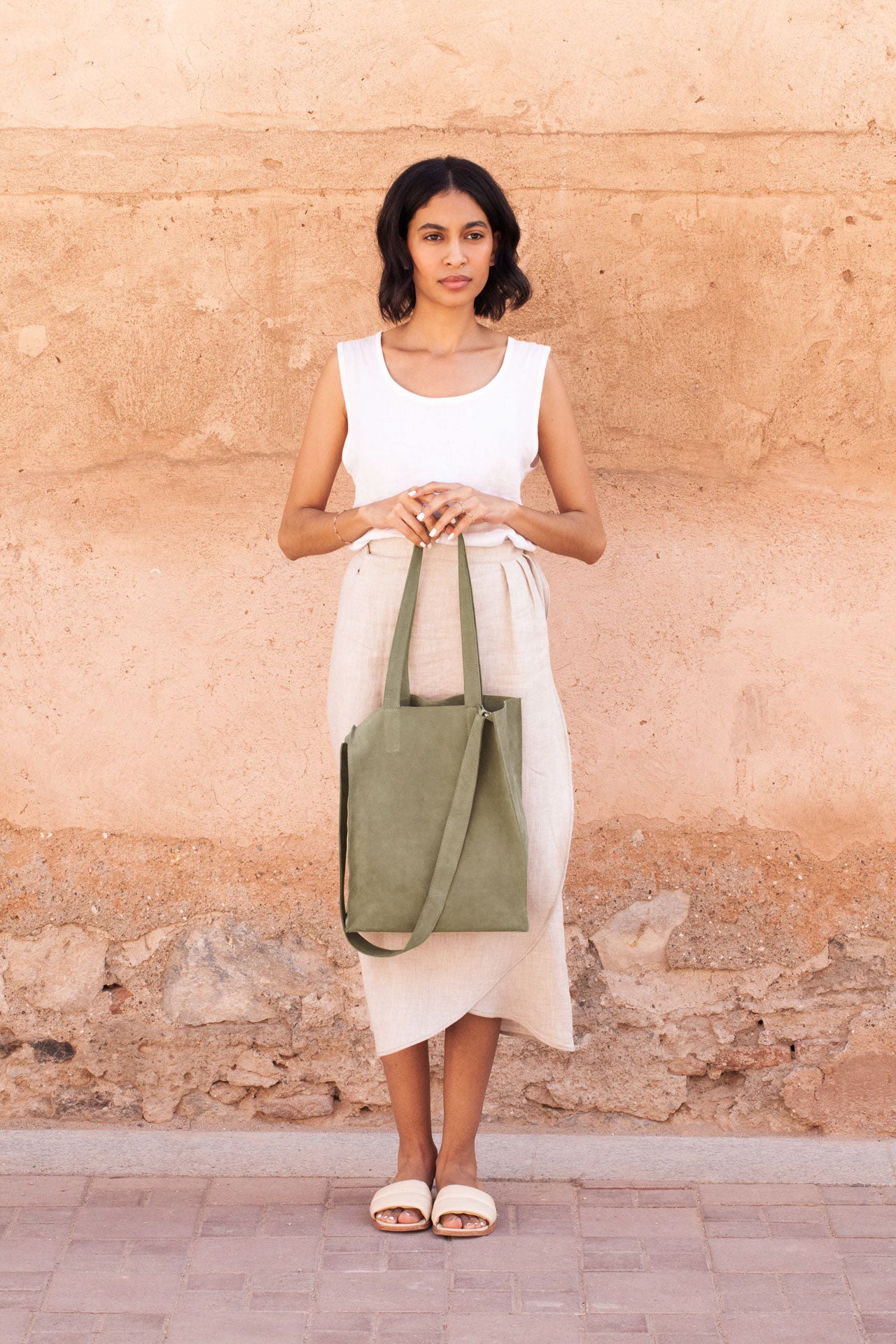 Tote - DENYA - crossbody - olive - collab zürich