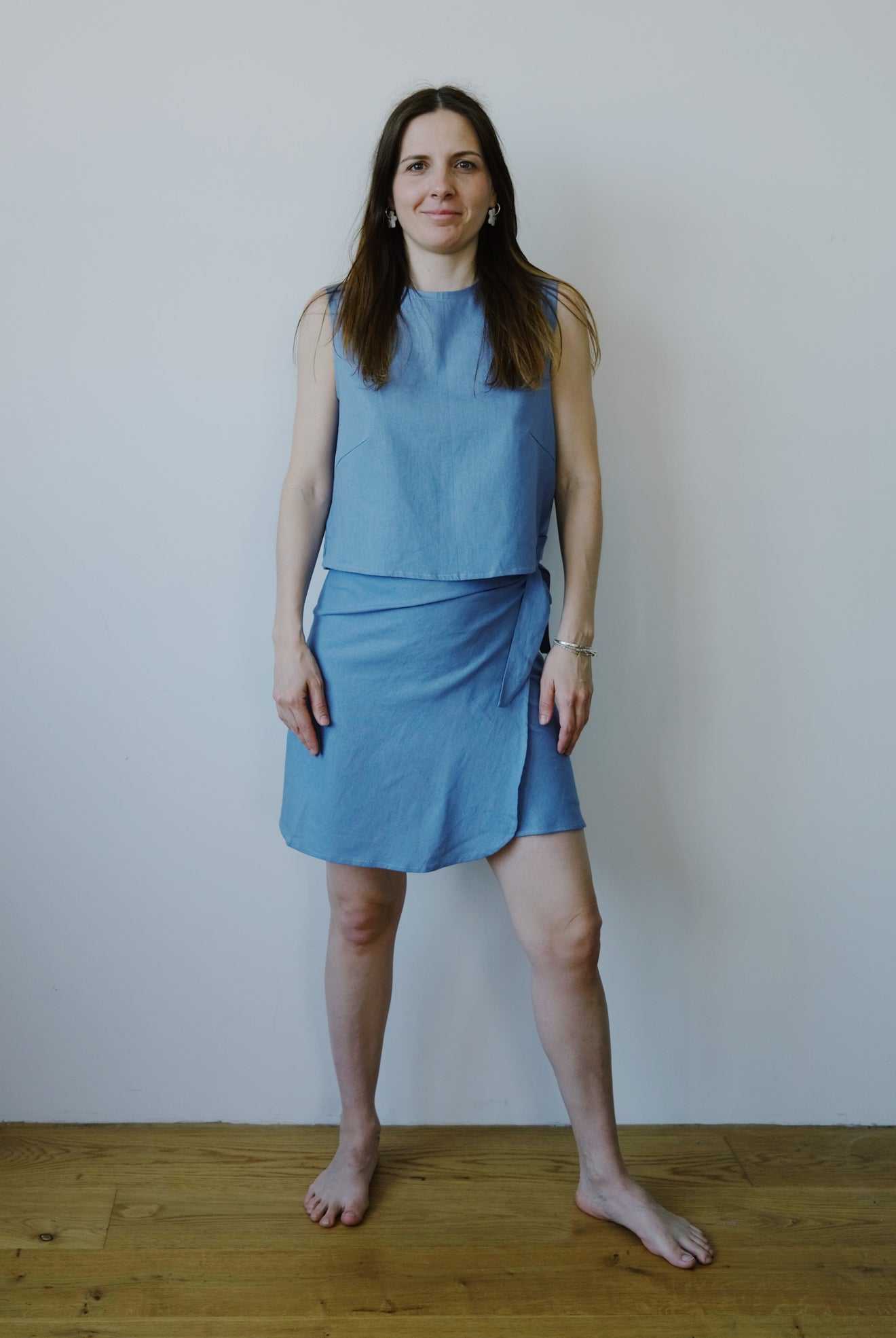 Linen Skirt - ELLA - Blue - collab zürich