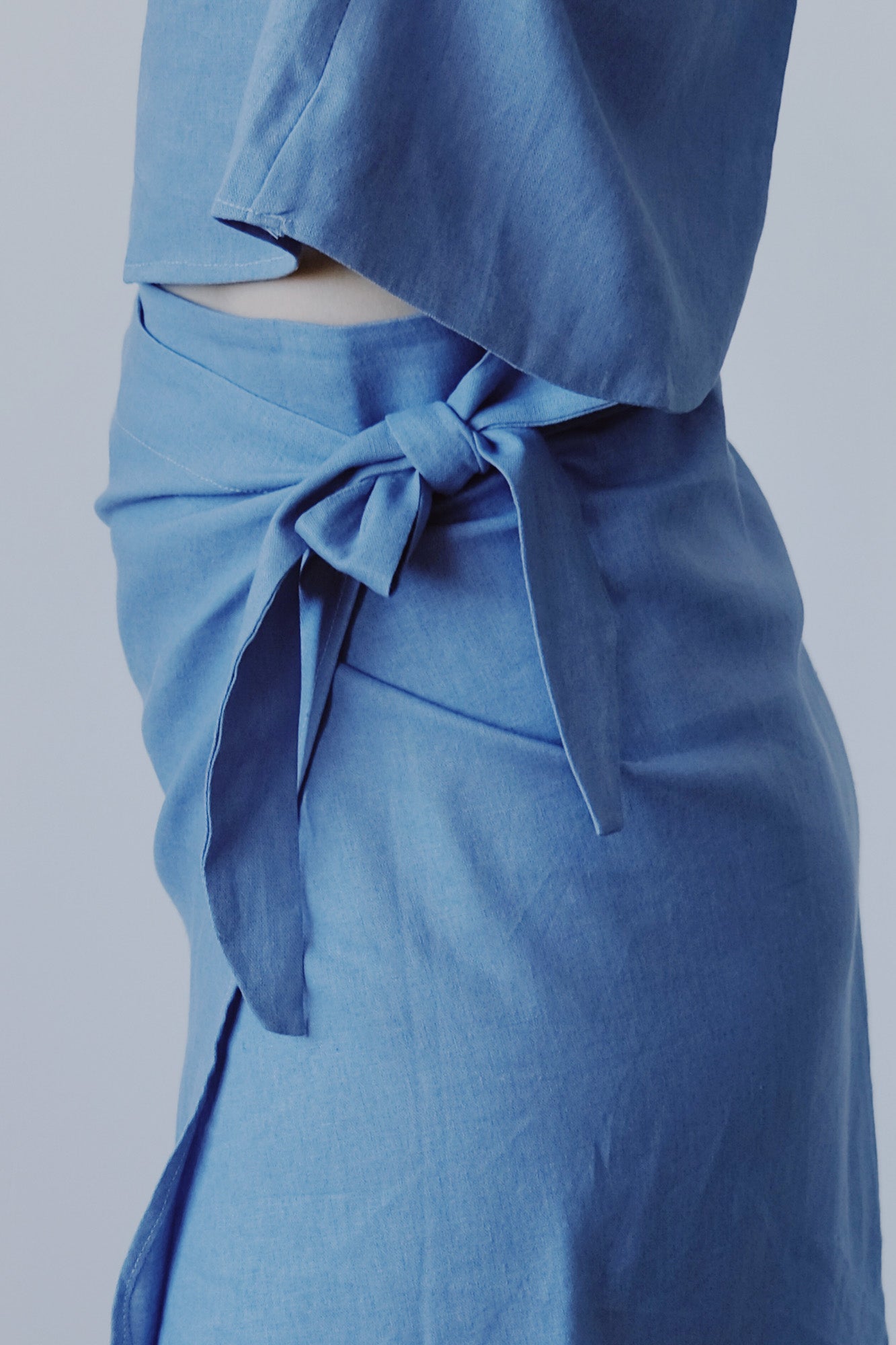 Linen Skirt - ELLA - Blue - collab zürich
