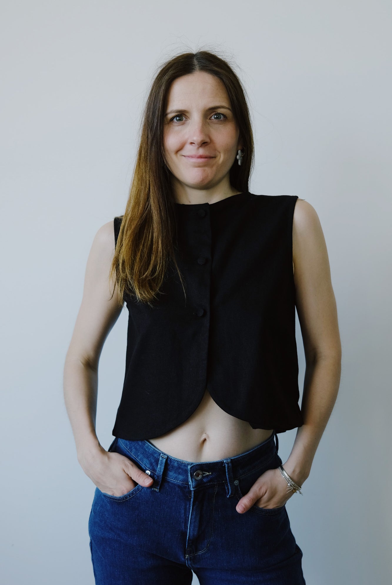 linen top - ANNA LISA - black - collab zürich
