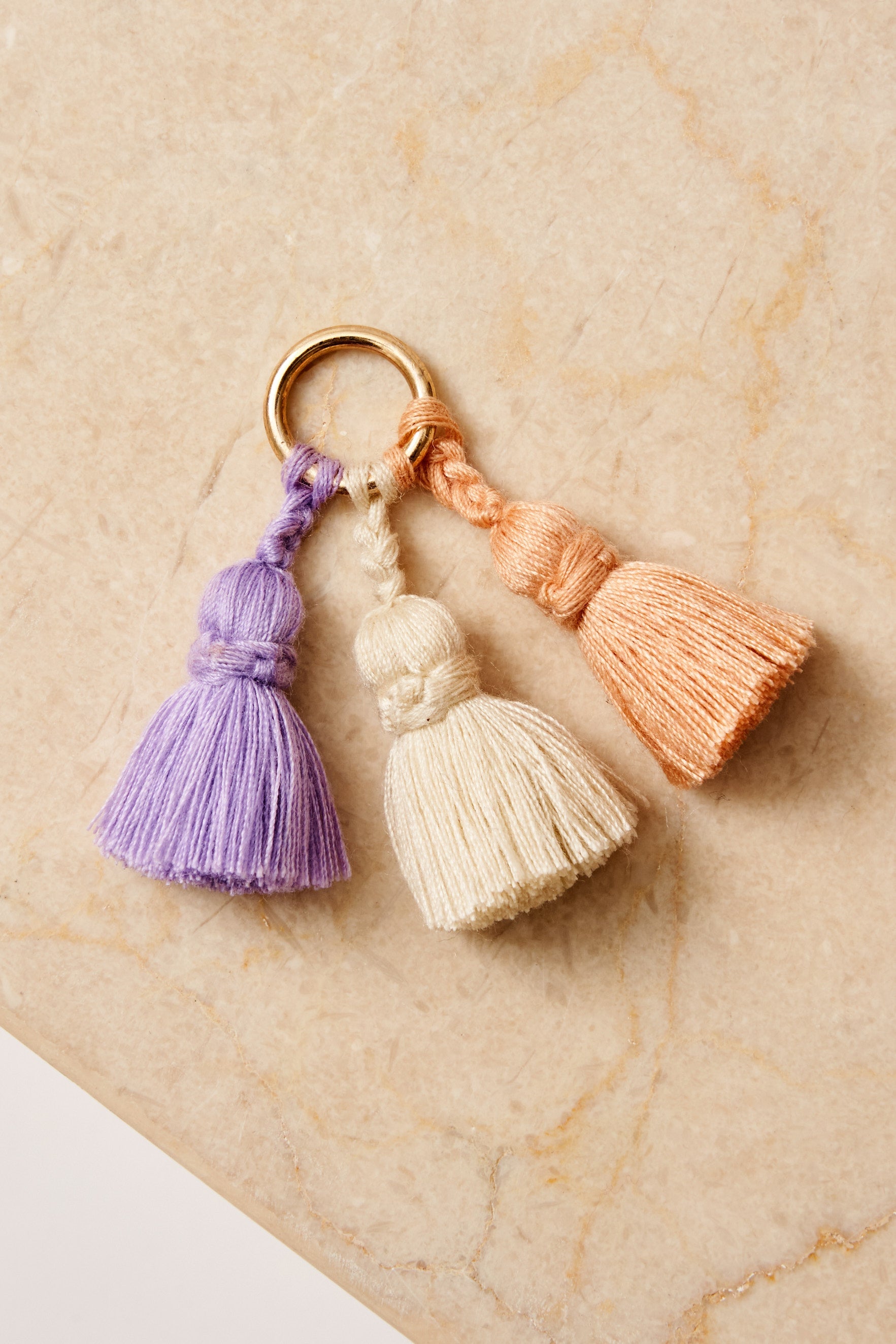 Tassel Trio - SHOUSHA - Purple, Off White, Peach - collab zürich