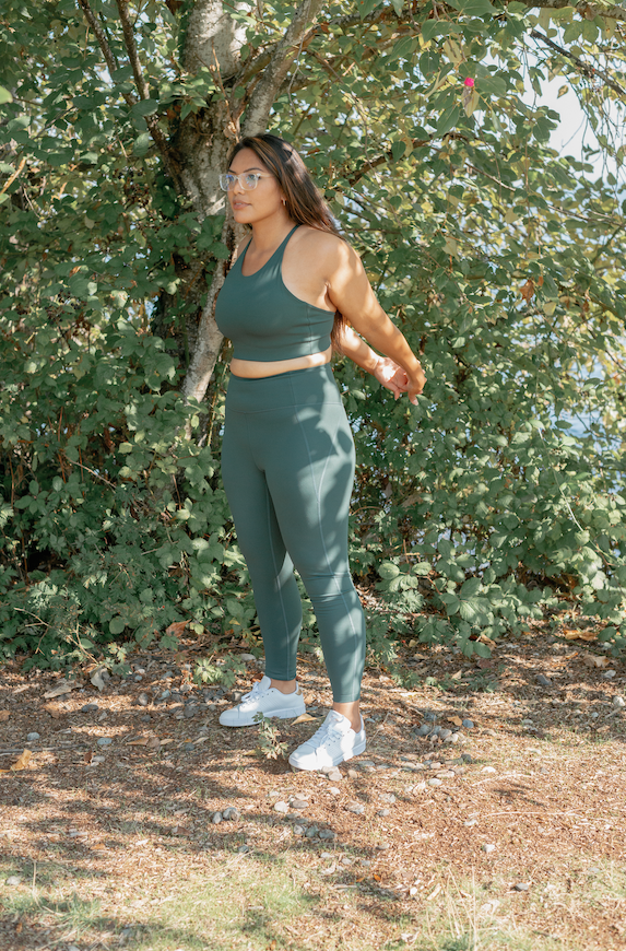 long leggings compressive - moss - collab zürich