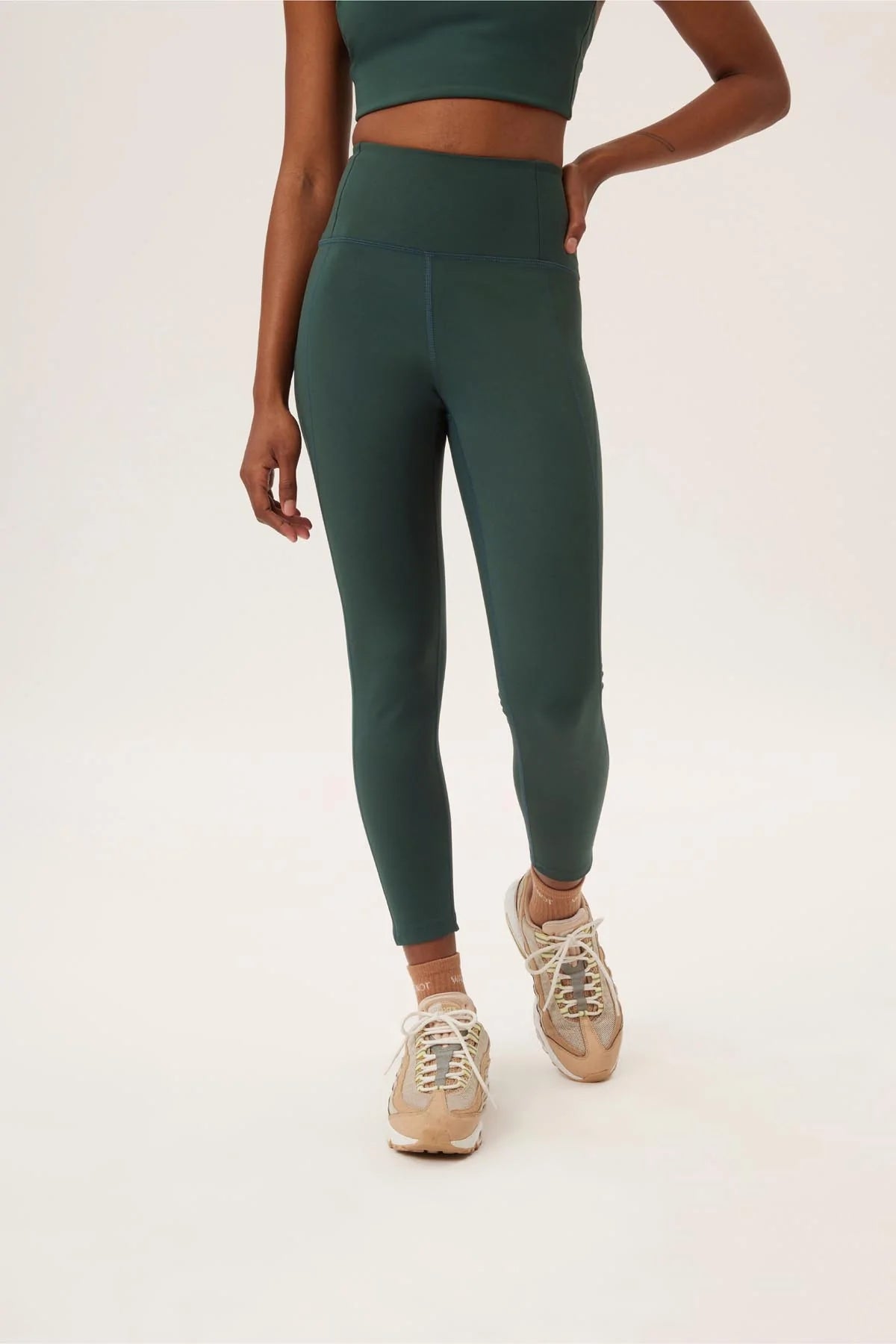 long leggings compressive - moss - collab zürich