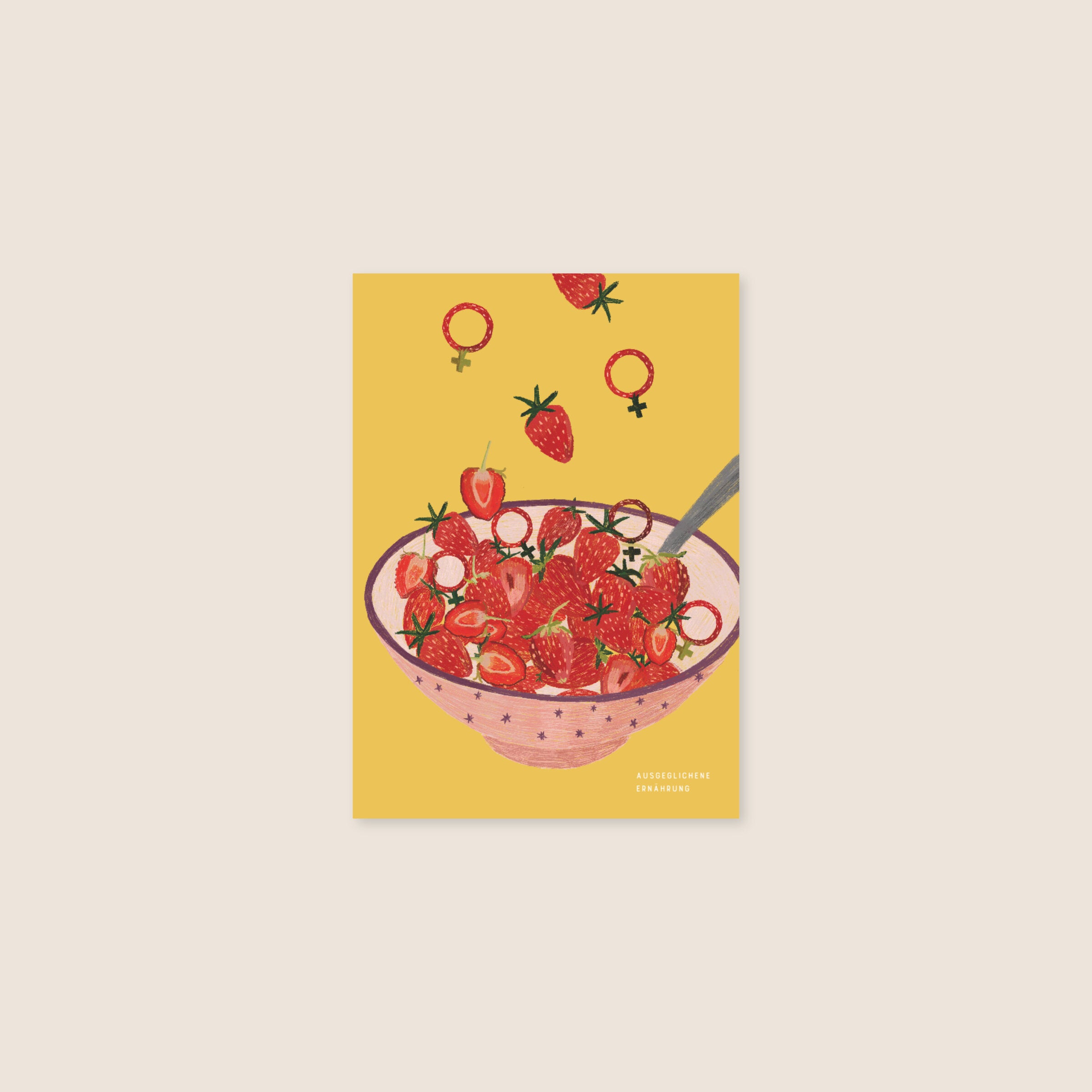 postcard - ausgewogene ernährung - yellow - collab zürich