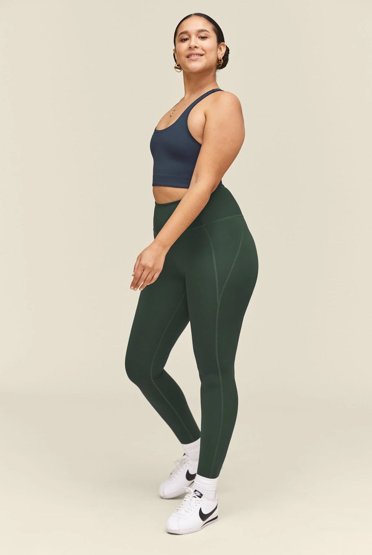 long leggings compressive - moss - collab zürich