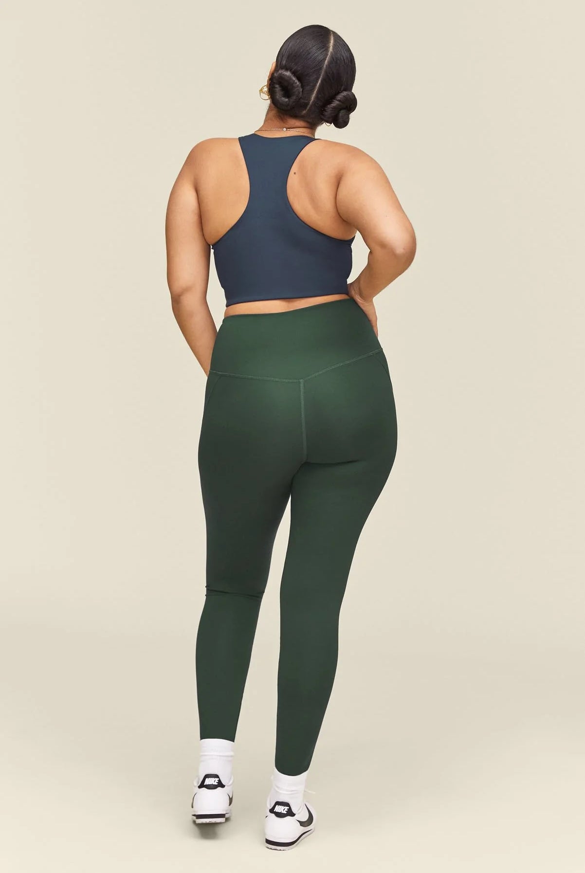 long leggings compressive - moss - collab zürich