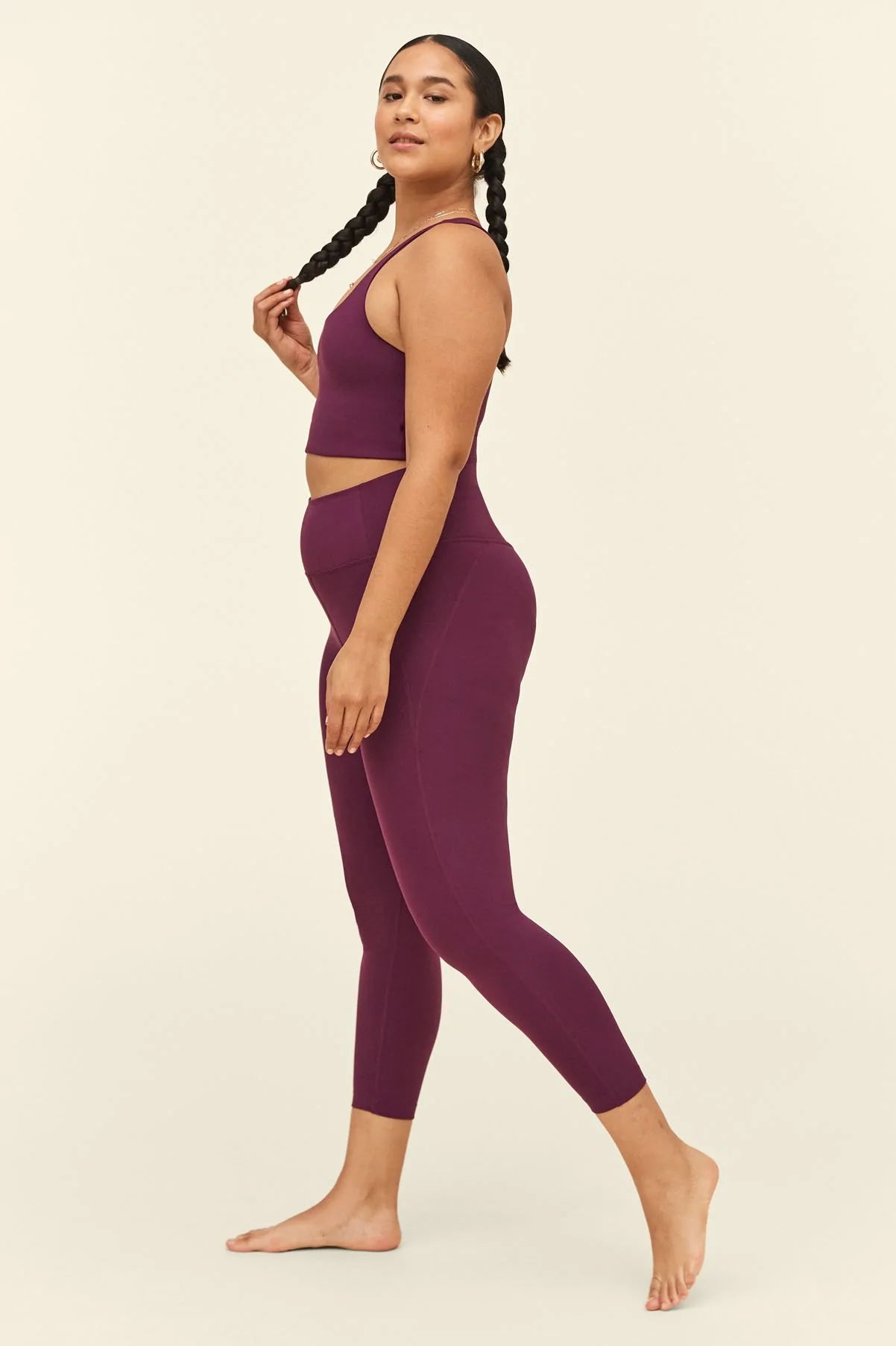 long leggings compressive - plum - collab zürich