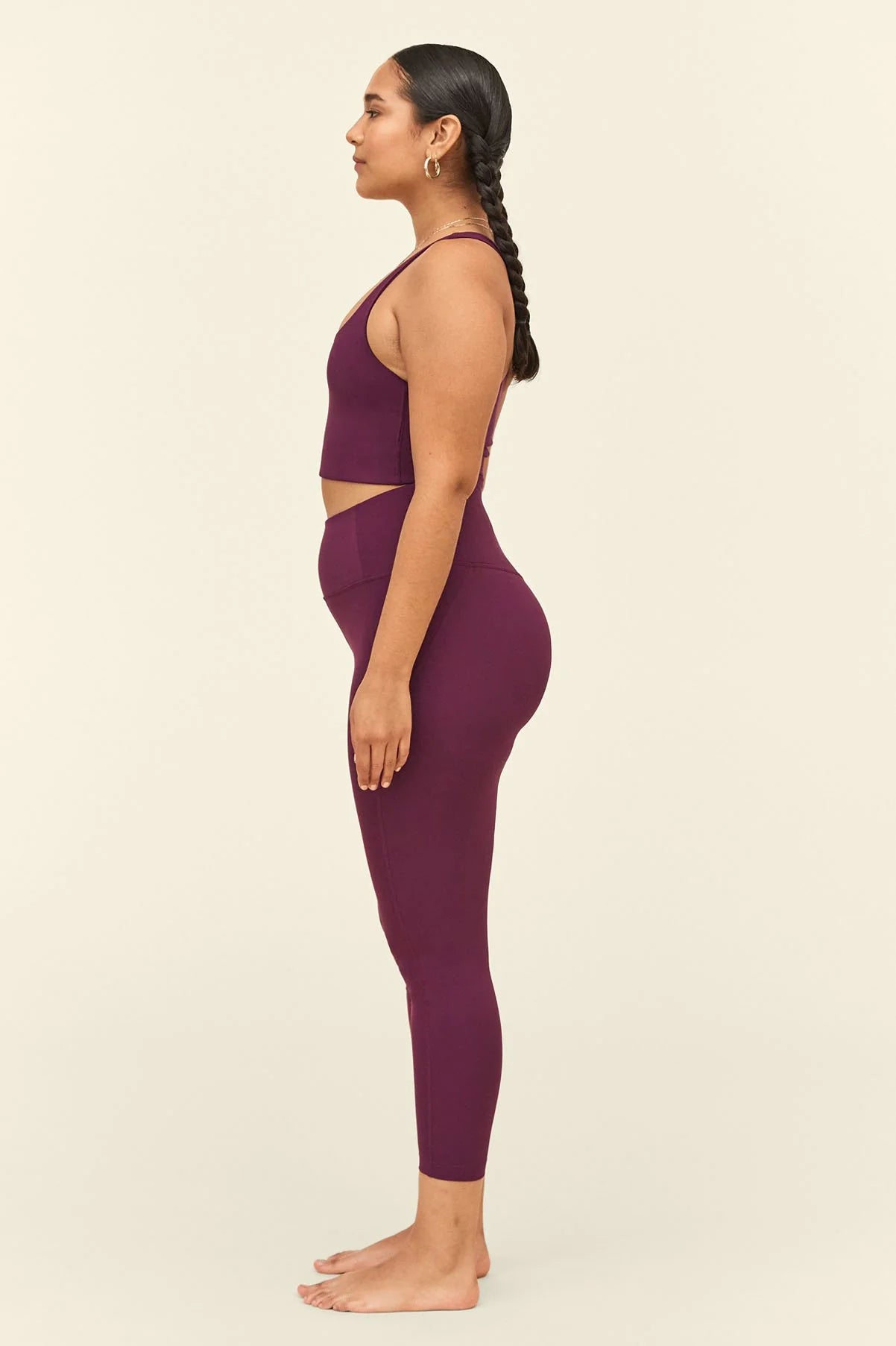 long leggings compressive - plum - collab zürich