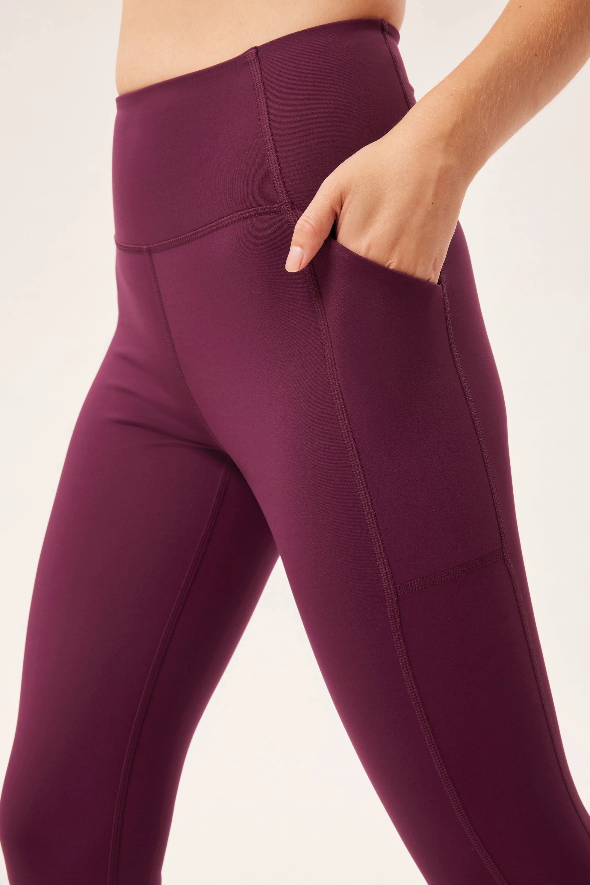 long leggings pocket - plum - collab zürich