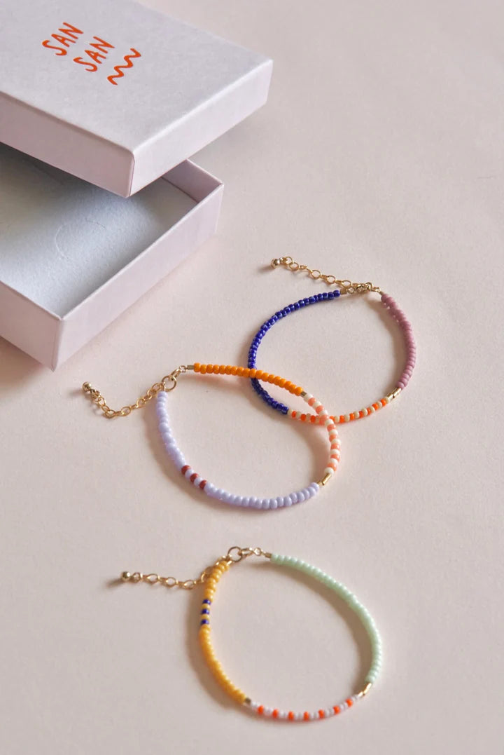 bracelet - LENTE - mango, strawberry cream, lilac - collab zürich