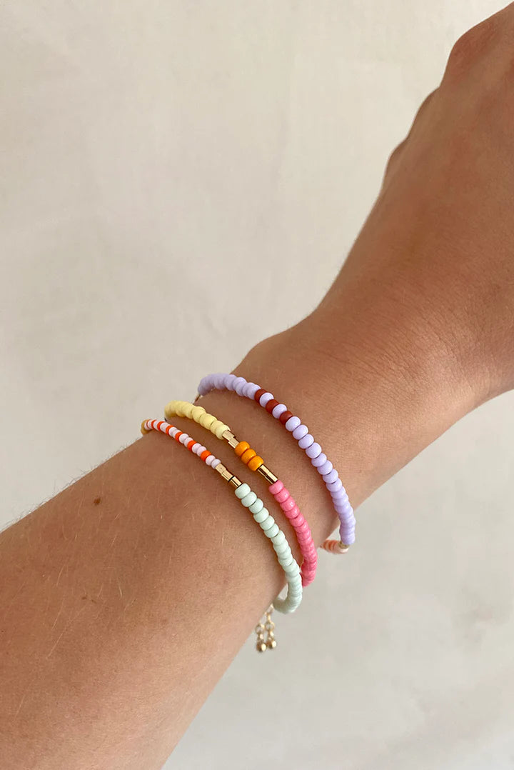 bracelet - LENTE - mango, strawberry cream, lilac - collab zürich