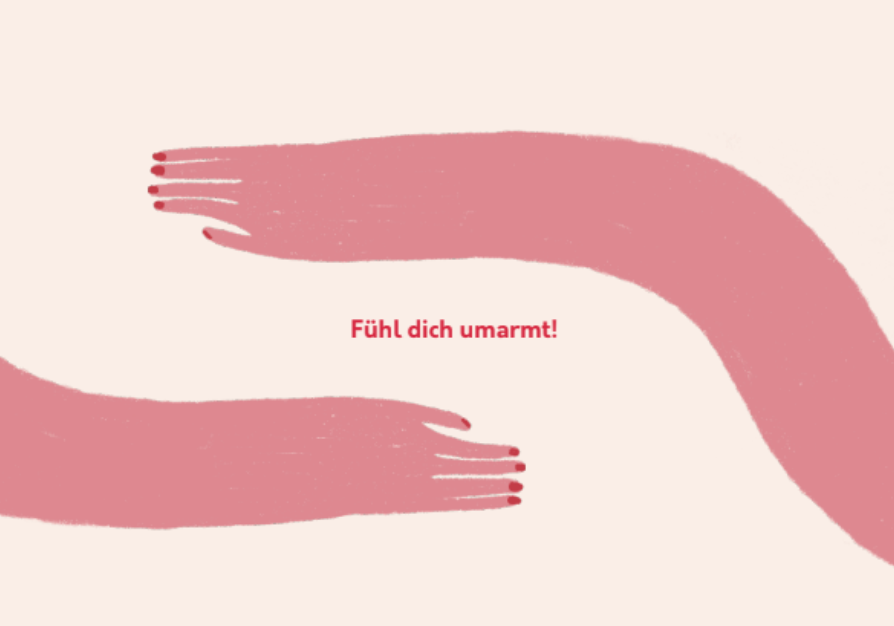 postcard - fühl dich umarmt - collab zürich