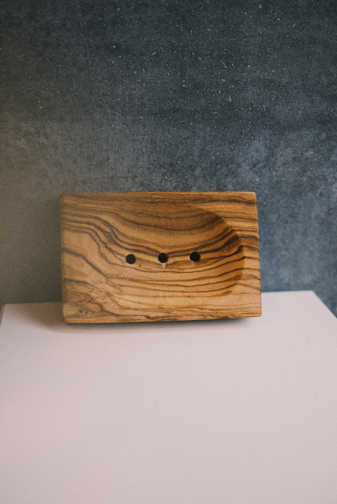 rectangular soap dish - olive wood - collab zürich