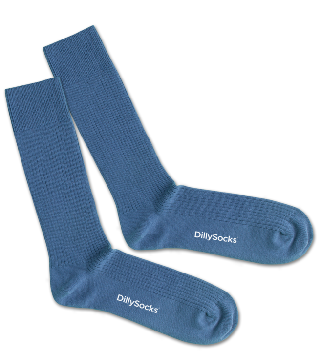 socks - ribbed steel blue - collab zürich