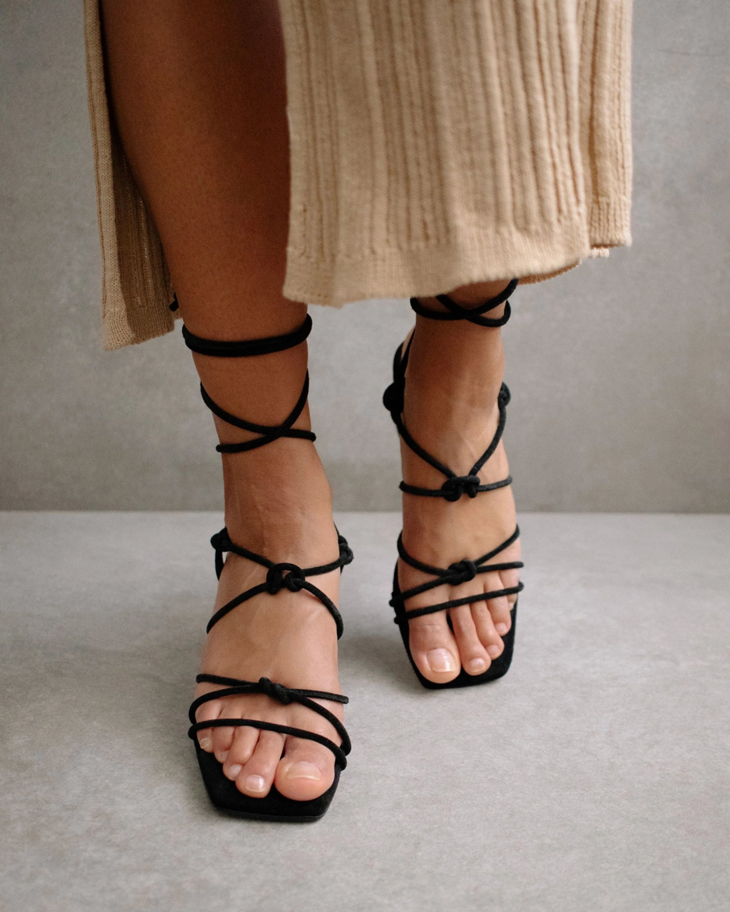 suede sandals - paloma - black - collab zürich