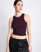 Crop Top - Tencel Porto - Cherry Lacquer - collab zürich