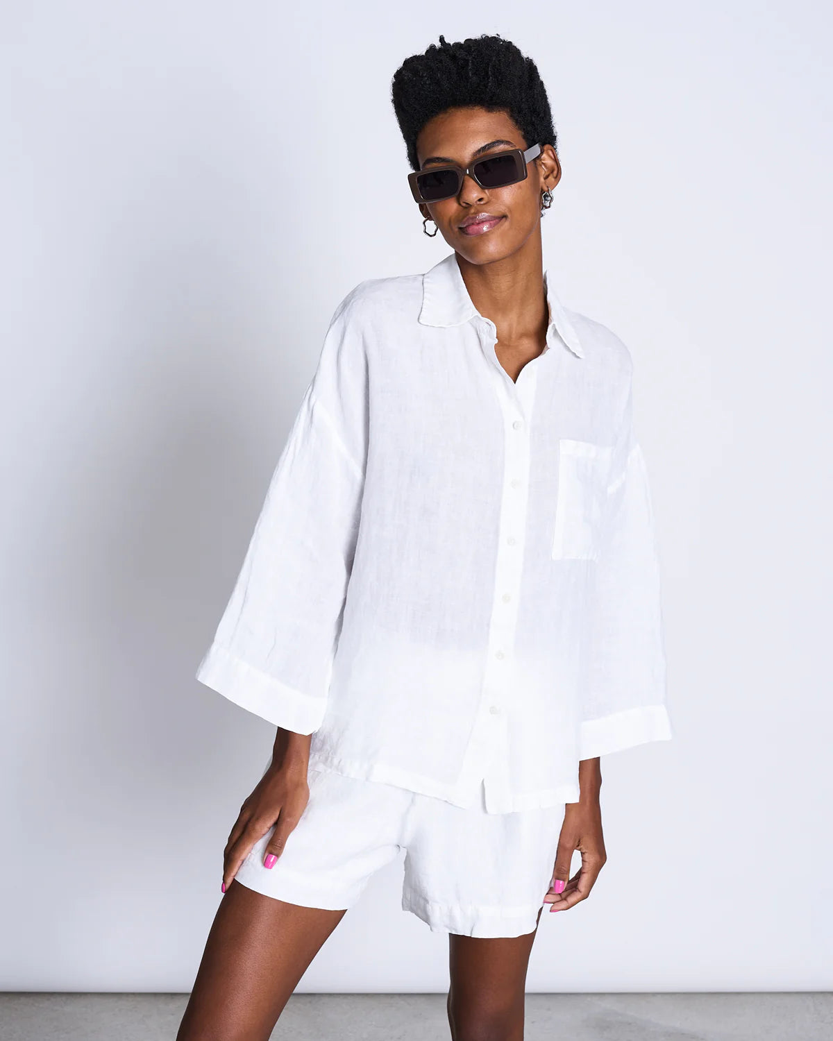 linen shirt - mons - white - collab zürich