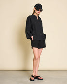 linen shirt - mons - black - collab zürich