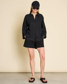 linen shirt - mons - black - collab zürich